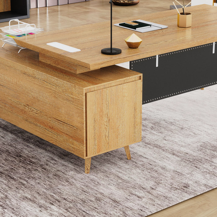 Granger 79" L-shaped Executive Desk | AF Essence Mooreen WX-E1507