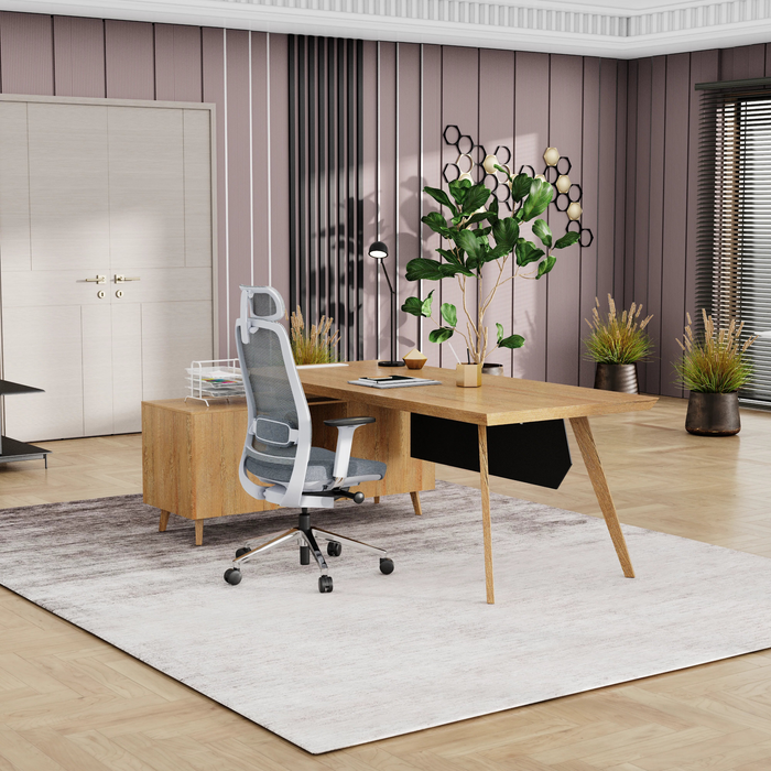 Granger 79" L-shaped Executive Desk | AF Essence Mooreen WX-E1507