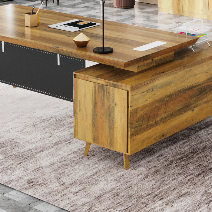 Granger 79" L-shaped Executive Desk | AF Essence Mooreen WX-E1507