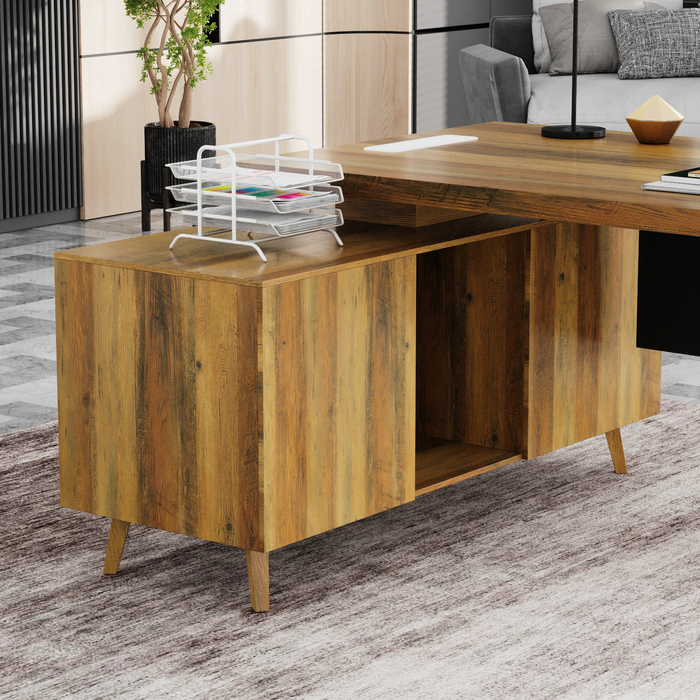 Granger 79" L-shaped Executive Desk | AF Essence Mooreen WX-E1507