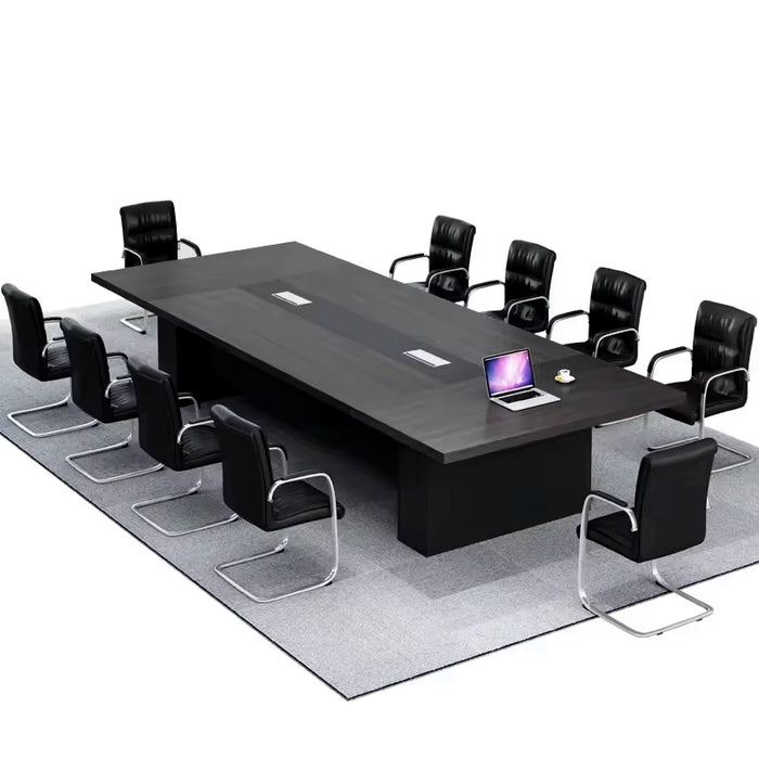 Mesa de conferencias Arcadia de alta gama (de 8 a 16 pies, con capacidad para 10 a 20 personas) en color negro para salas de reuniones