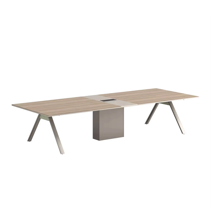 Arcadia High-end (8 to 13 feet, seats 8 to 18 people) Birch Oak and Tan Conference Table for Meeting Rooms