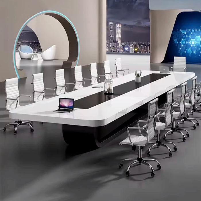 Arcadia Modern (9 to 12 feet, seats 10 to 16 people) White Conference Table for Meeting Rooms