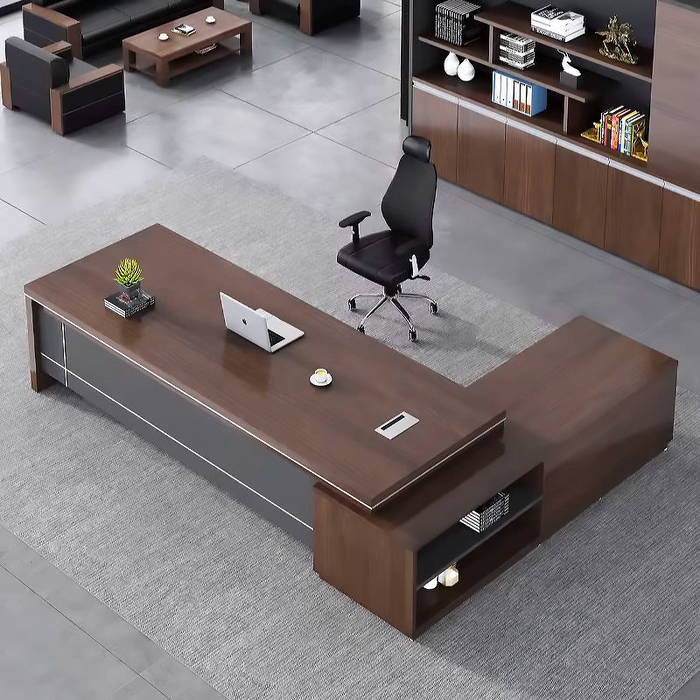 Alfonso 71-95" Brown L-shaped Executive Desk | AF XY-088A