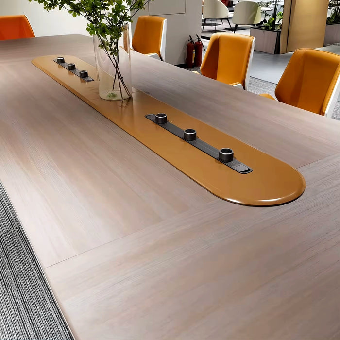 Arcadia High-end (12 to 16 feet, seats 14 to 20 people) Royal Oak Brown and Tan Conference Table for Meeting Rooms