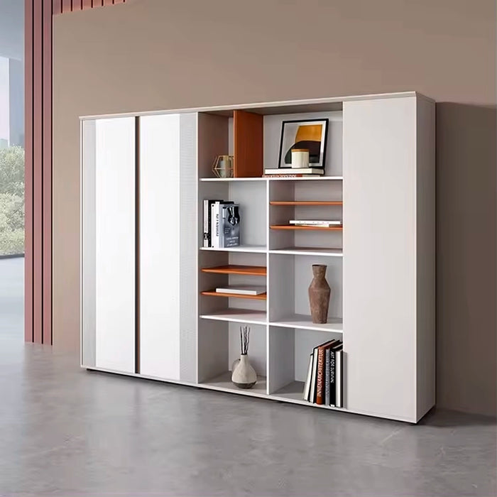Arcadia Minimalistic White Home Office Residential and Commercial Shelving Wall Unit Library Wall Set