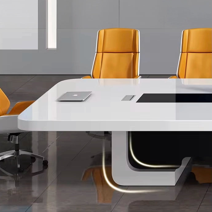 Arcadia Modern (11 to 14 feet, seats 12 to 18 people) Gloss White Conference Table for Meeting Rooms