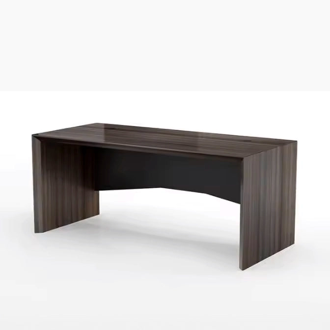 Arcadia 中型高档深棕色专业和家用 L 形行政办公桌，带橱柜、抽屉和回转台