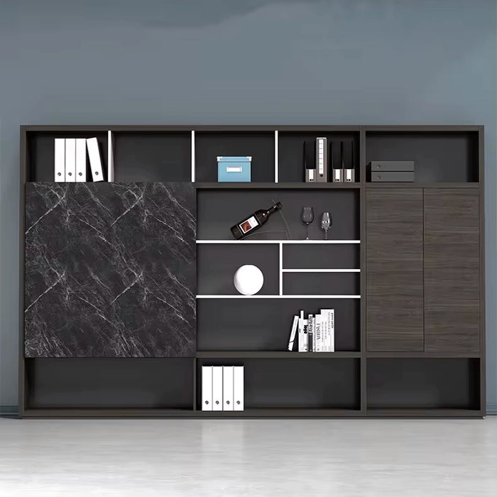 Arcadia High-end Gray and Black Home Office Residential and Commercial Shelving Wall Unit Library Wall Set