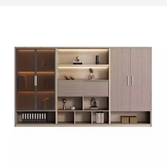 Arcadia High-end Beige Tan Home Office Residential and Commercial Shelving Wall Unit Library Wall Set