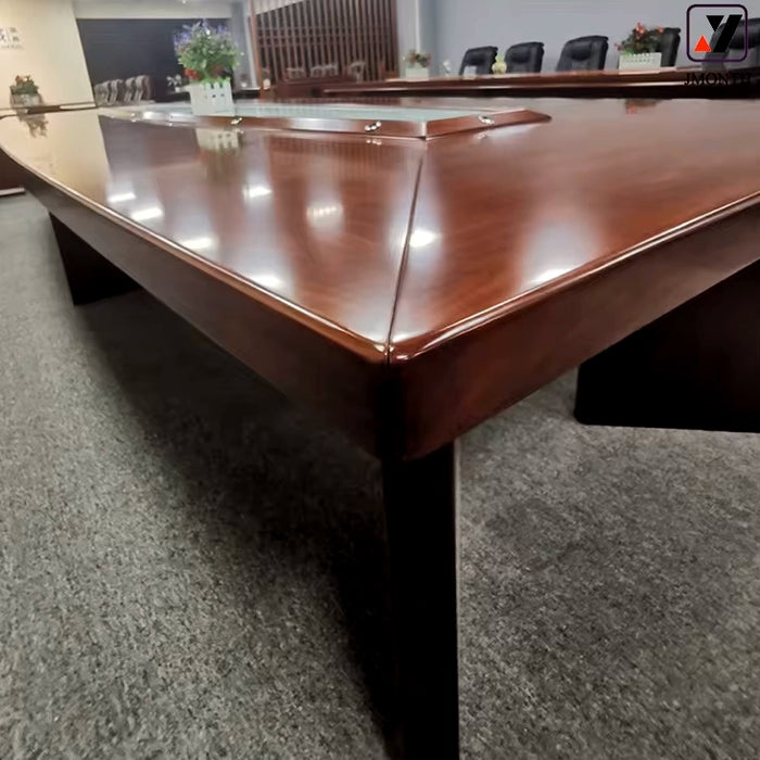 Arcadia 古董老式（11 至 20 英尺，可容纳 12 至 28 人）红橡木会议室会议桌