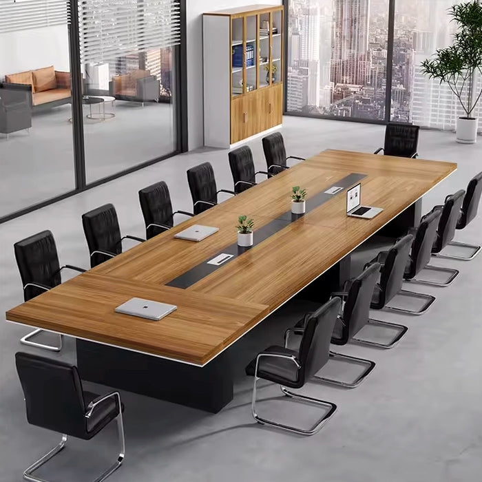 Arcadia Modern (8 a 14 pies, asientos de 8 a 18 personas) Mesa de conferencias color canela para salas de reuniones