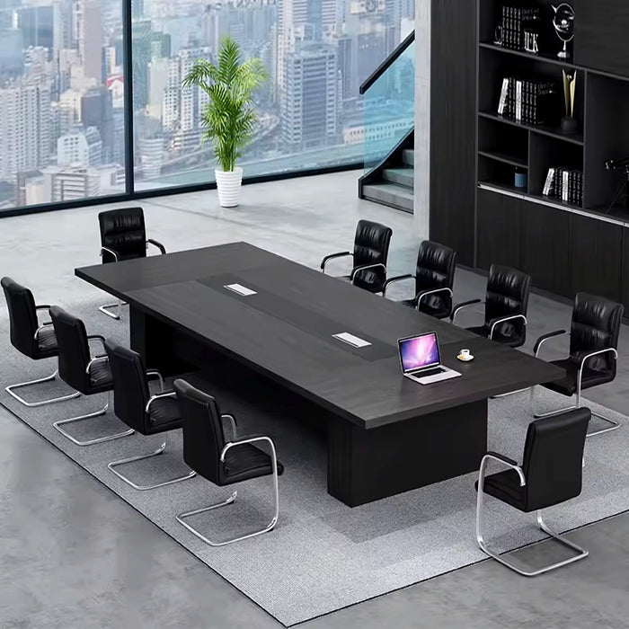 Arcadia 高端（8 至 16 英尺，可容纳 10 至 20 人）黑色会议室会议桌