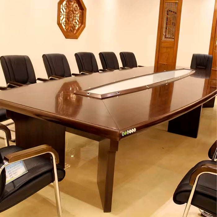 Arcadia 古董老式（11 至 20 英尺，可容纳 12 至 28 人）红橡木会议室会议桌