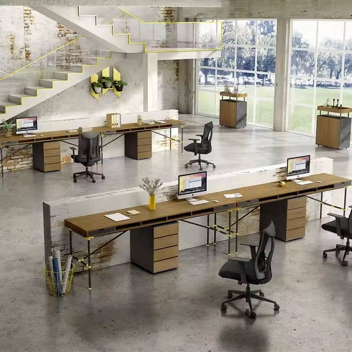 Arcadia Professional Dynasty Blend Commercial Staff Office Workplace Two-Seat Workstation Desks Suitable for Offices