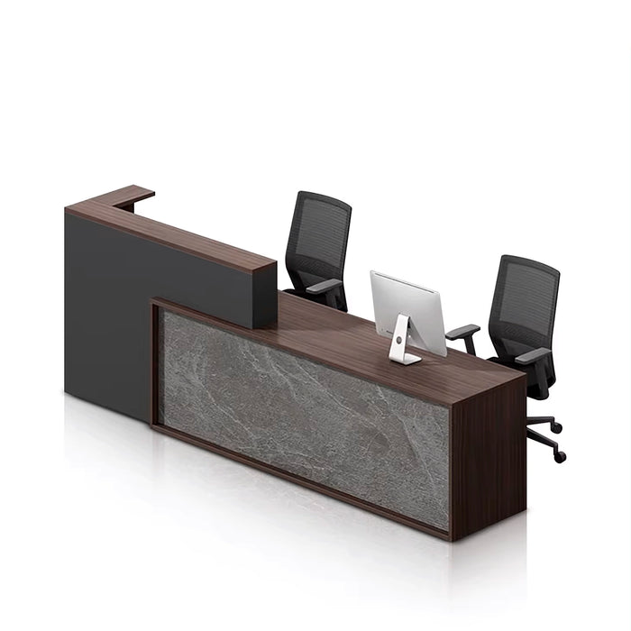 Vicente 79-110" Gray Rectangular Receptionist Desk with Gloss Finishing | AF JY-SYE01