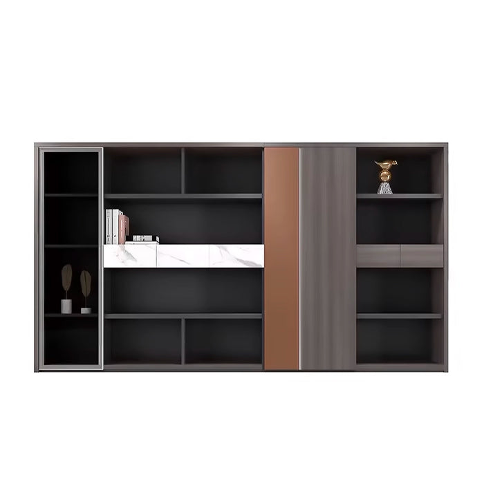Arcadia High-end Birch Light Brown Home Office Residential and Commercial Shelving Wall Unit Library Wall Set | 5 Levels, 10 Shelves, 20 Compartments. 3 Different Sets