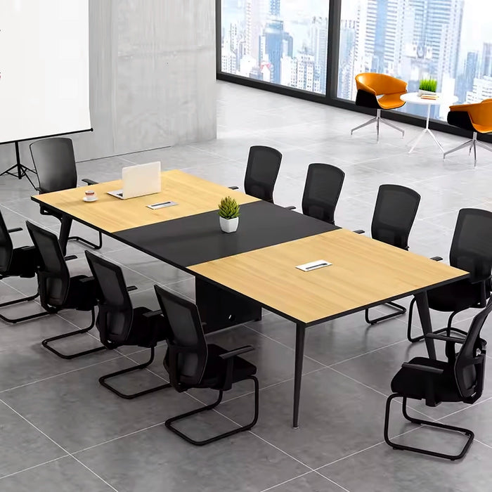 Mesa de conferencias Arcadia Modern (8 a 12 pies, asientos de 10 a 14 personas) Birch Oak Tan para salas de reuniones