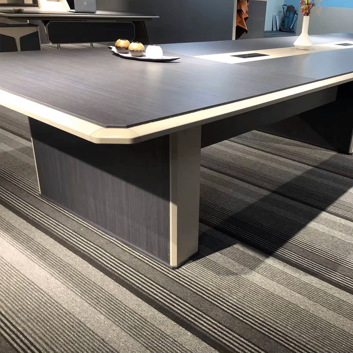Arcadia High-end (12 to 16 feet, seats 14 to 20 people) Dark Blue and Tan Conference Table for Meeting Rooms