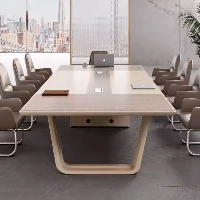 Arcadia Modern (7 a 18 pies, asientos de 8 a 22 personas) Mesa de conferencias color canela para salas de reuniones