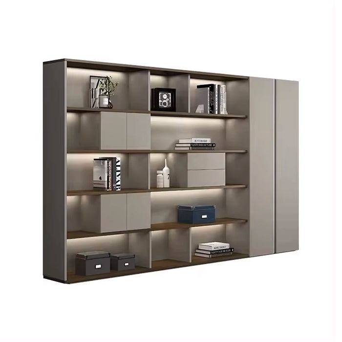Arcadia High quality Beige Tan Home Office Residential and Commercial Shelving Wall Unit Library Wall Set with Wardrobe