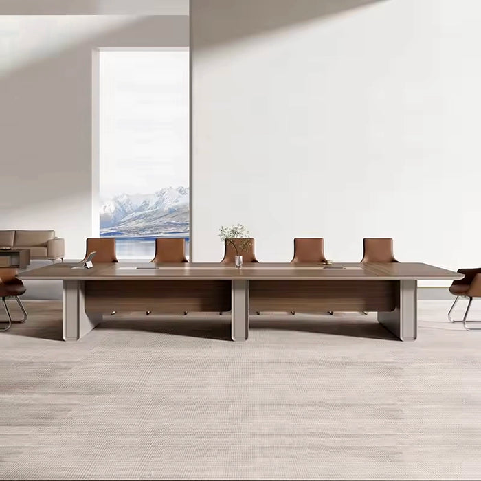 Arcadia Modern（8 至 16 英尺，可容纳 10 至 20 人）棕色和灰色会议室会议桌