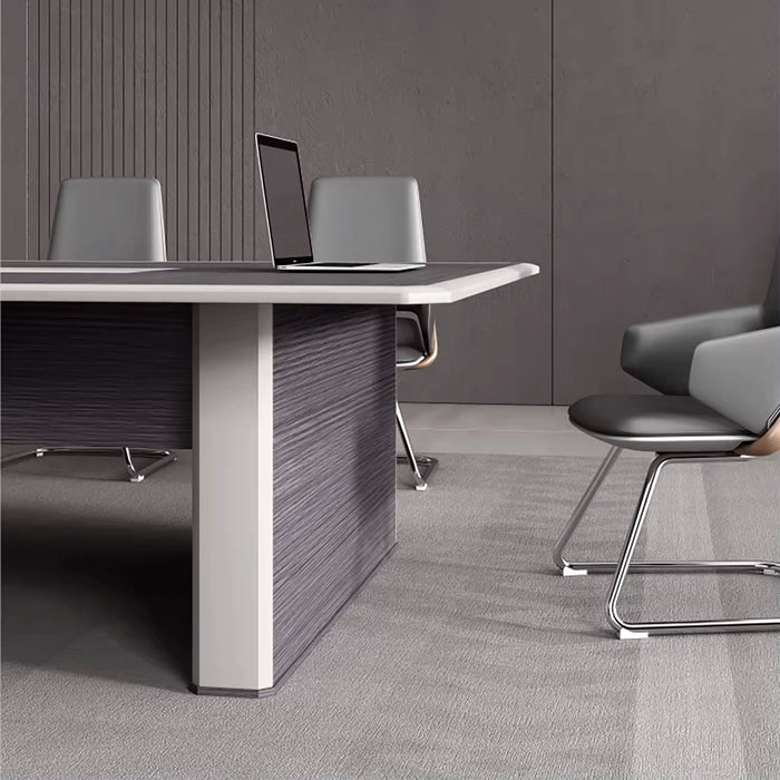 Arcadia 高端（12 至 16 英尺，可容纳 14 至 20 人）深蓝色和棕褐色会议室会议桌