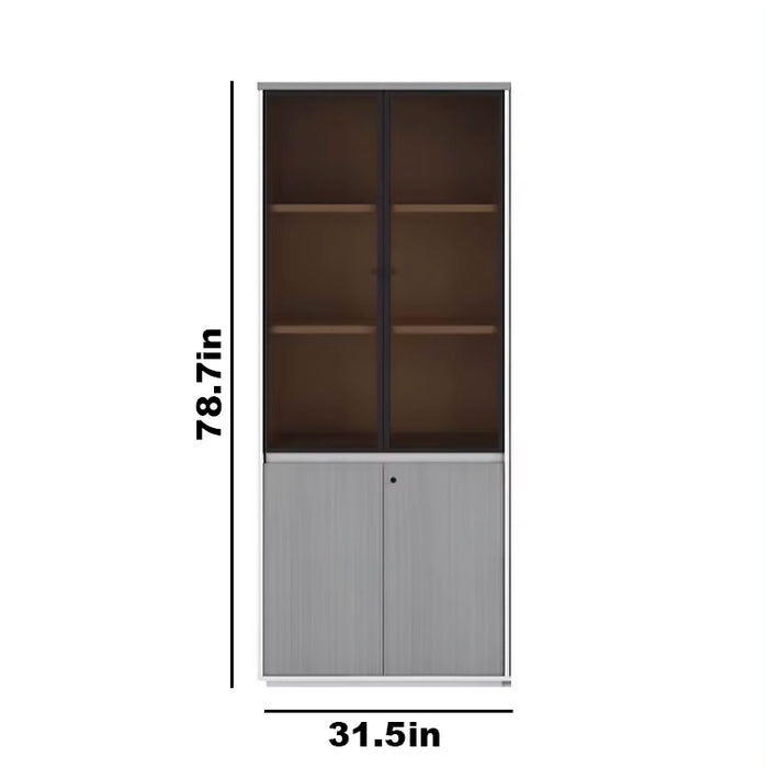 Arcadia Classic Beige Gray Home Office Residential and Commercial Shelving Wall Unit Library Wall Set | 4 Levels, 28 Compartments. 10 Drawers