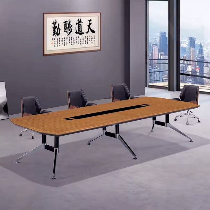 Arcadia Modern (8 a 12 pies, asientos de 10 a 16 personas) Mesa de conferencias de roble marrón para salas de reuniones