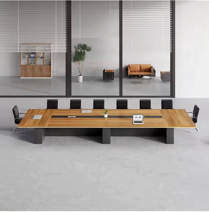 Arcadia Modern（8 至 14 英尺，可容纳 8 至 18 人）棕褐色会议室会议桌