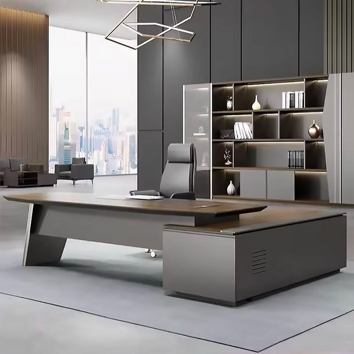 Ramon 71-102" Brown L-shaped Executive Desk | AF LY-GH-01