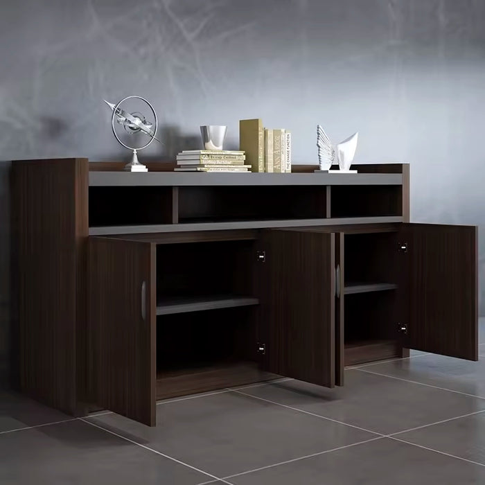 Arcadia Compact Brown and Black Home Office Residential and Commercial Shelving Wall Unit Library Wall Set