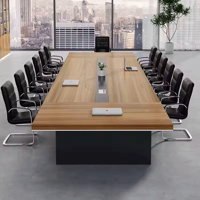 Arcadia Modern (8 a 14 pies, asientos de 8 a 18 personas) Mesa de conferencias color canela para salas de reuniones