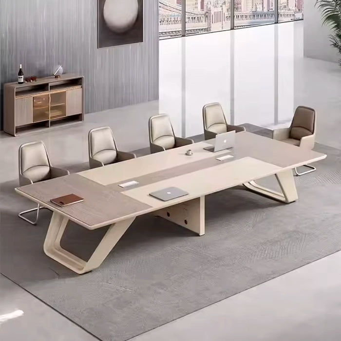 Arcadia Modern (7 to 18 feet, seats 8 to 22 people) Tan Conference Table for Meeting Rooms