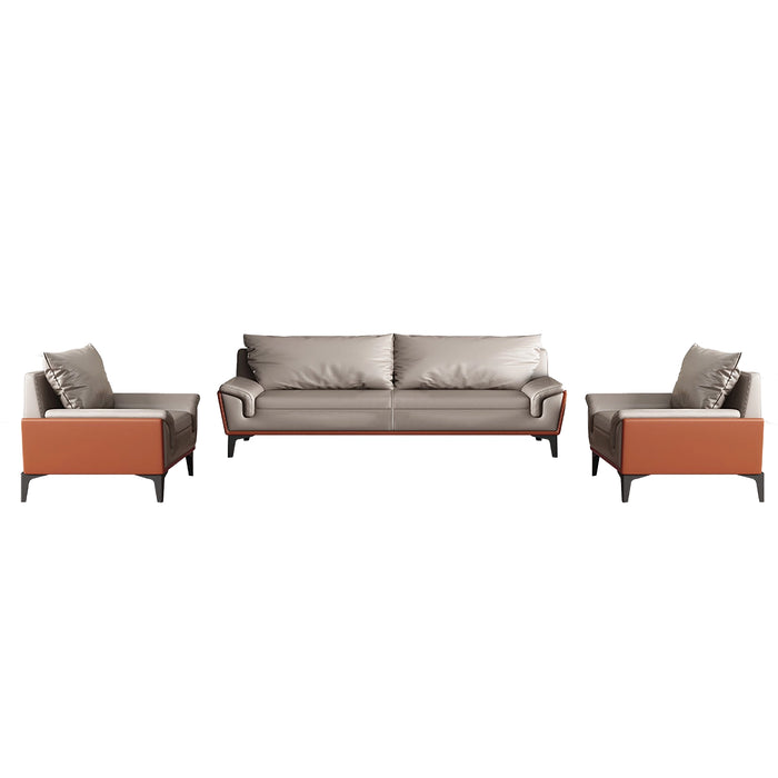 Jave 41-81" Tan Microfiber Leather Lounge Seating Sofas | AF ZT-Z485021