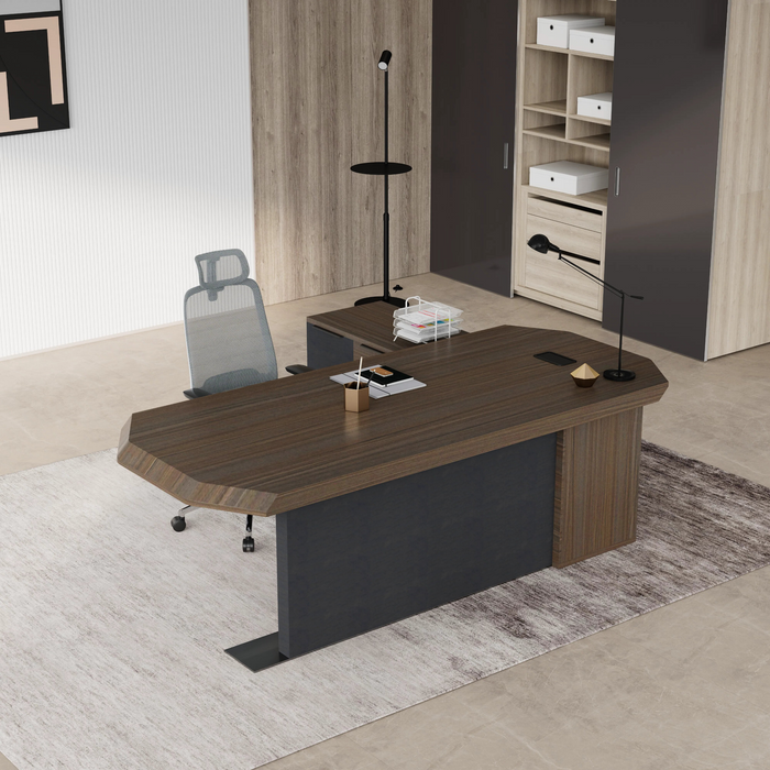 Khloe 95" L-shaped Executive Desk | AF Essence Firewood WX-P3502