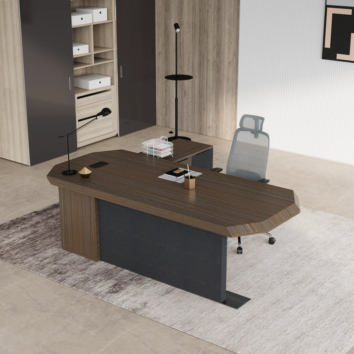 Khloe 95" L-shaped Executive Desk | AF Essence Firewood WX-P3502