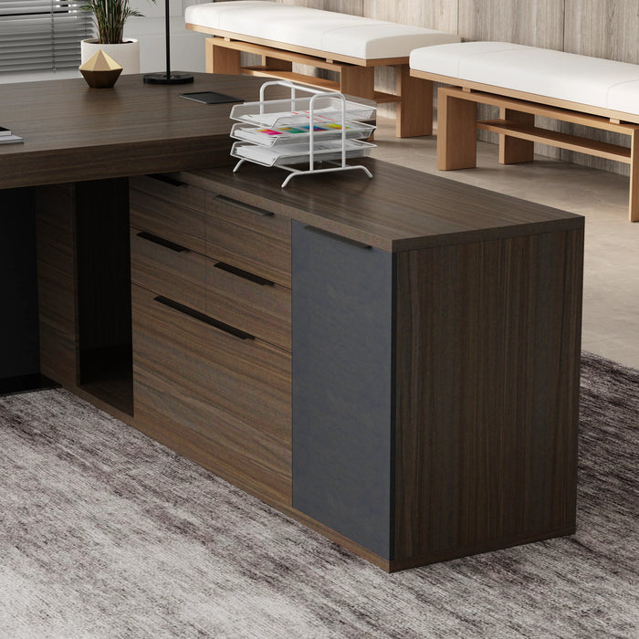 Khloe 95" L-shaped Executive Desk | AF Essence Firewood WX-P3502