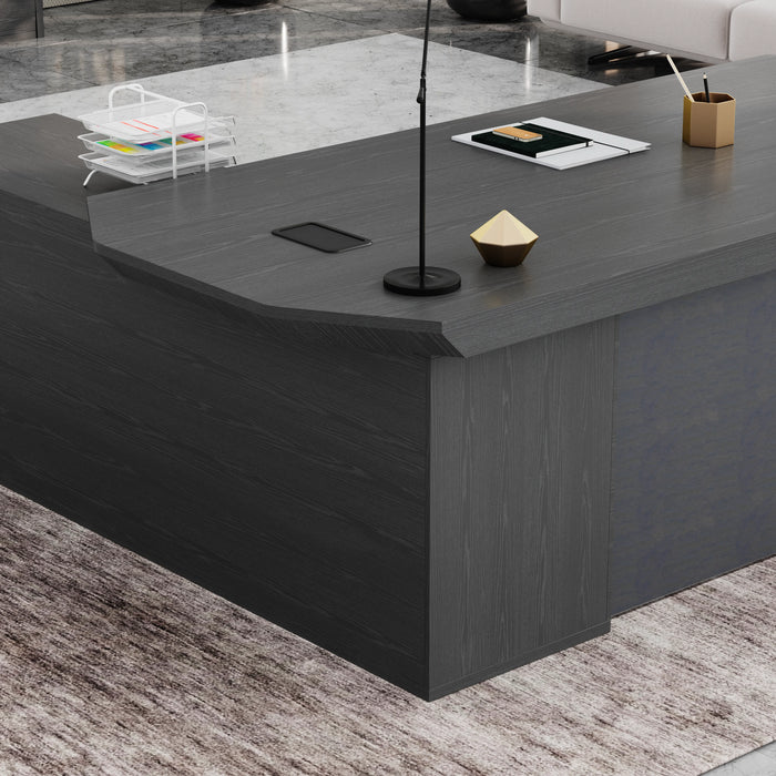 Khloe 95" L-shaped Executive Desk | AF Essence Firewood WX-P3502