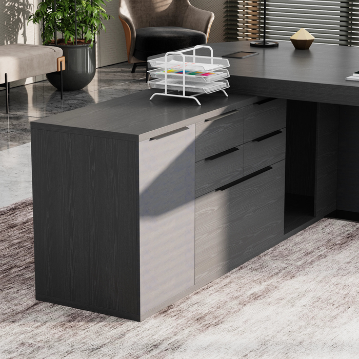 Khloe 95" L-shaped Executive Desk | AF Essence Firewood WX-P3502