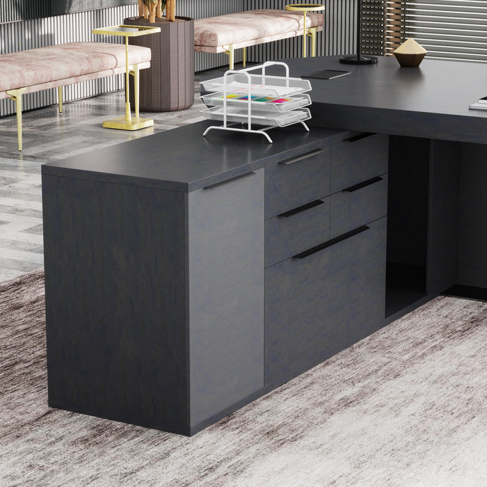 Khloe 95" L-shaped Executive Desk | AF Essence Firewood WX-P3502