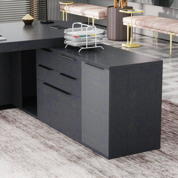 Khloe 95" L-shaped Executive Desk | AF Essence Firewood WX-P3502