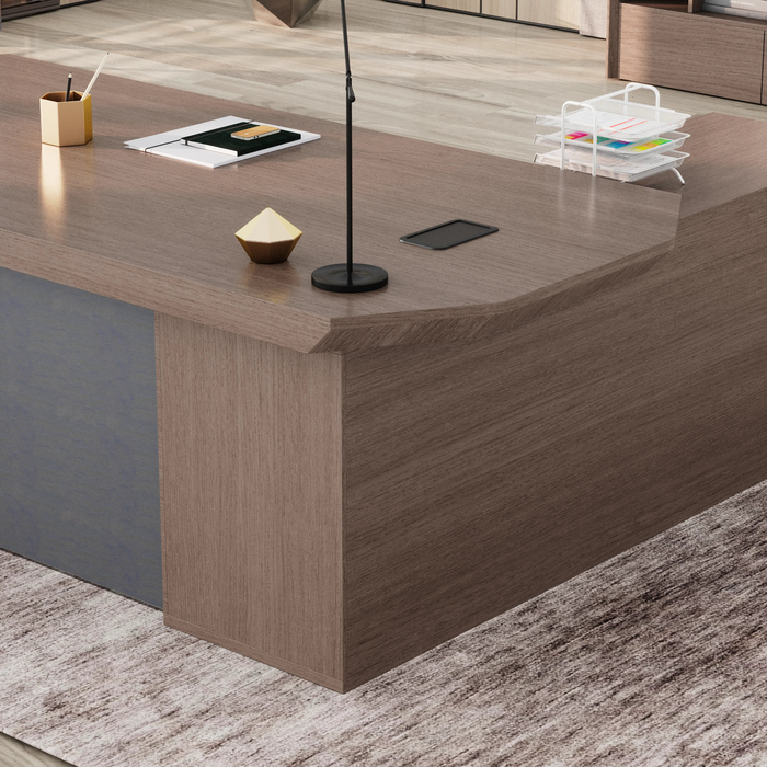 Khloe 95" L-shaped Executive Desk | AF Essence Firewood WX-P3502