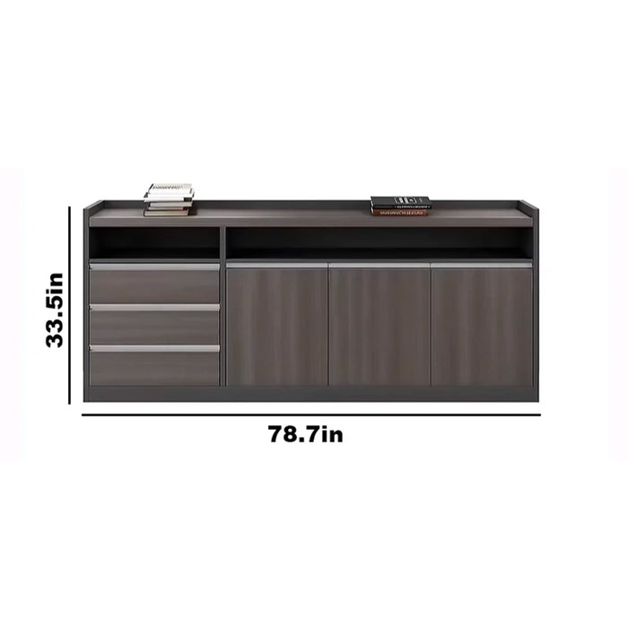 Mammoth 79" Brown Credenza Cabinet Shelving Unit | AF Forest Blackwood KN-WH-501