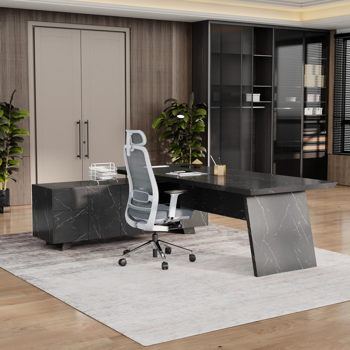 Nepal 95" L-shaped Executive Desk | AF Essence Mooreen WX-E1502