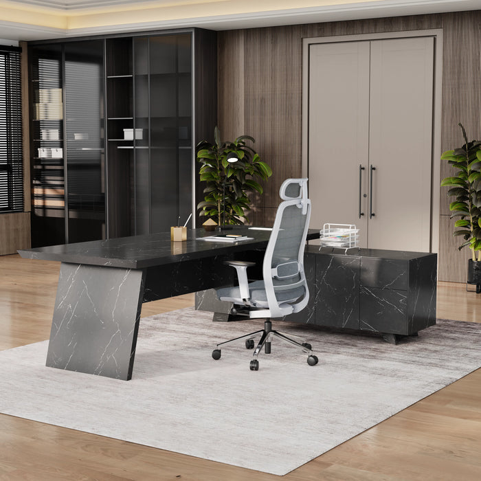 Nepal 95" L-shaped Executive Desk | AF Essence Mooreen WX-E1502