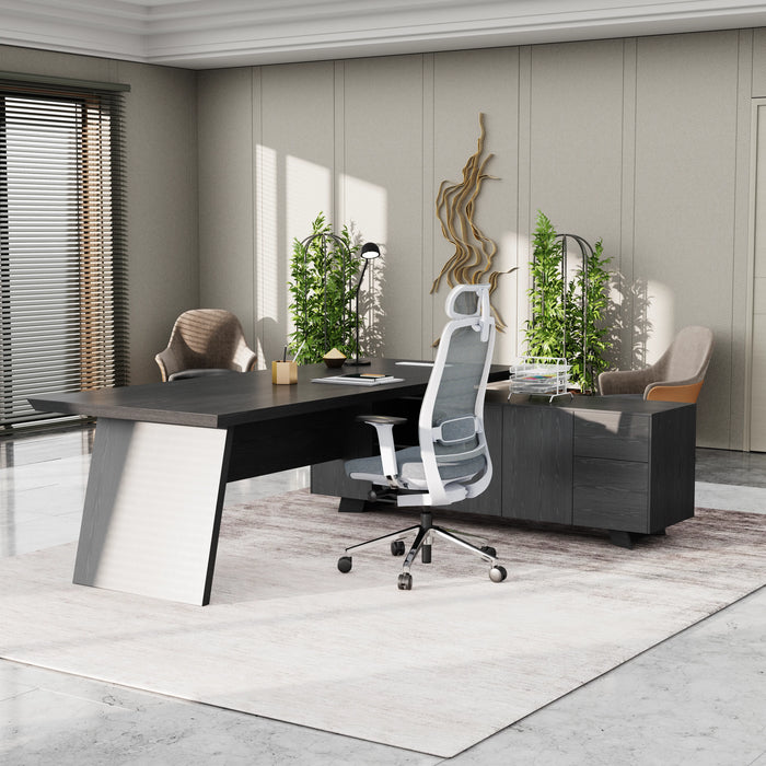 Nepal 95" L-shaped Executive Desk | AF Essence Mooreen WX-E1502