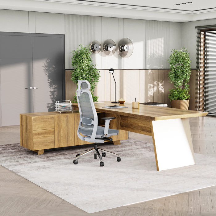 Nepal 95" L-shaped Executive Desk | AF Essence Mooreen WX-E1502