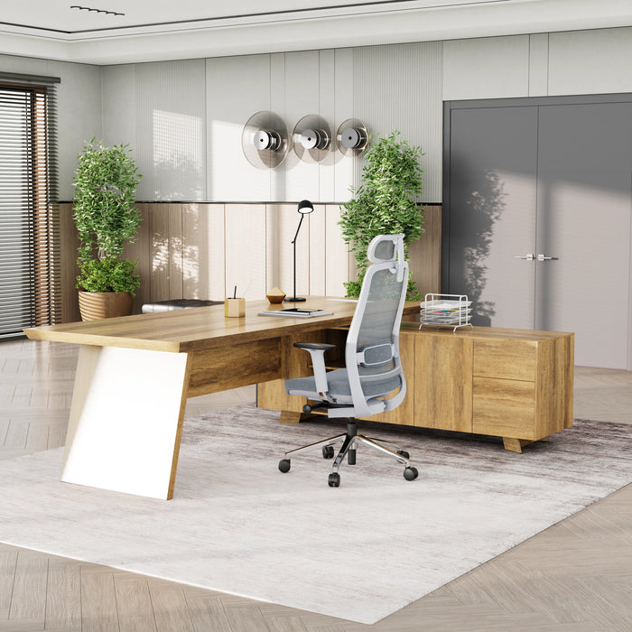 Nepal 95" L-shaped Executive Desk | AF Essence Mooreen WX-E1502