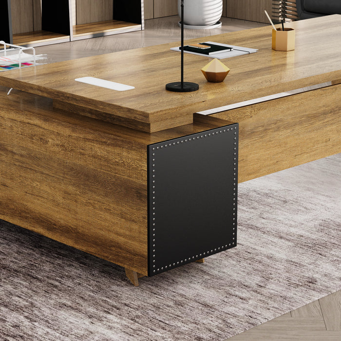 Nepal 95" L-shaped Executive Desk | AF Essence Mooreen WX-E1502